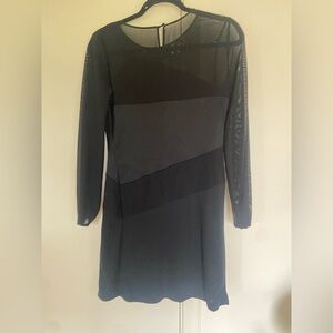 Halston Heritage Black Long Sleeve mini Dress